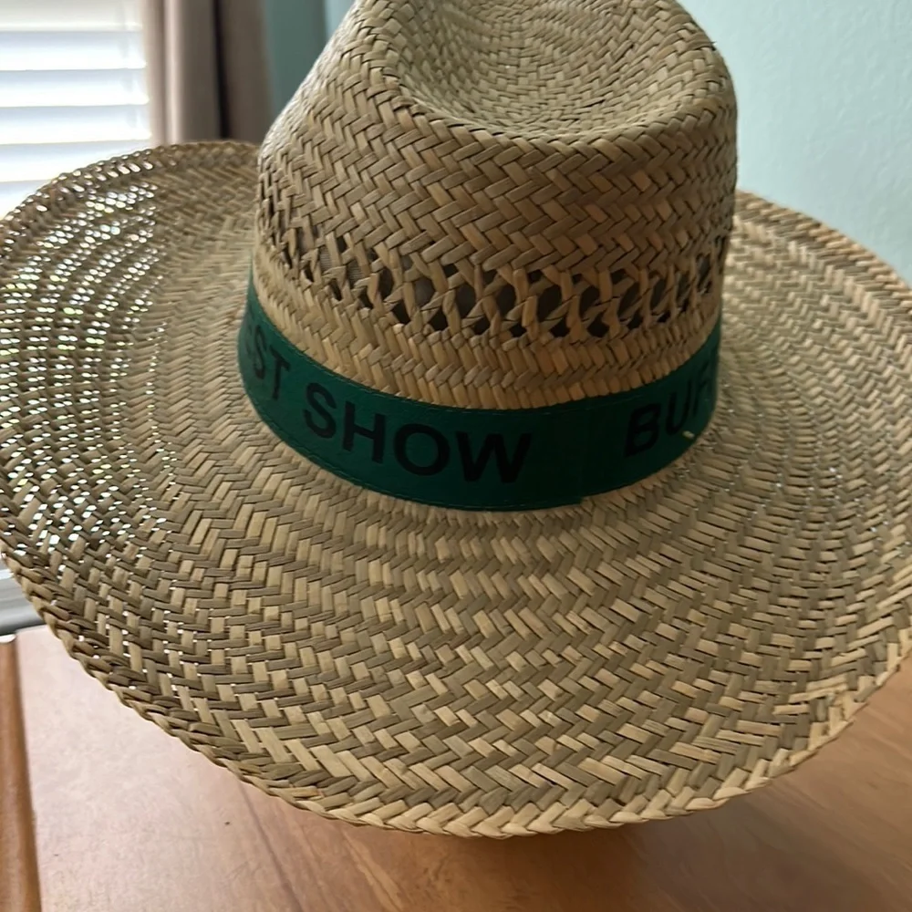 Rare Disneyland Paris Buffalo Bills Wild West Show Straw Cowboy Hat Green.